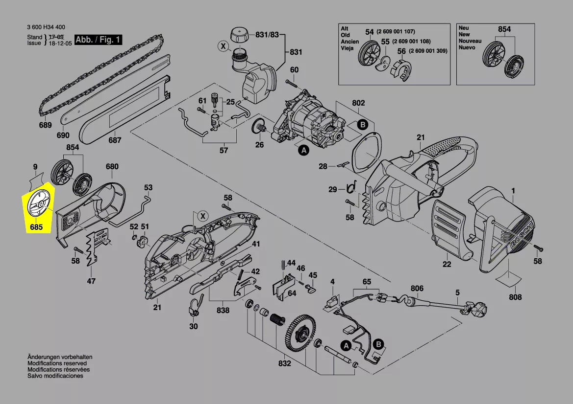 Molette carter réf. 2 609 001 106 tronçonneuse BOSCH